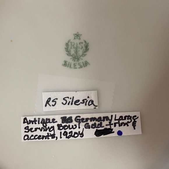 RS Silesia Germany Gold Gilt Hand Painted Tulip Porcelain Bowl c.1920s 9" - Picture 14 of 16